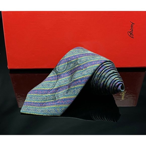 BRIONI NECK TIE + SILKITALY Abstract Colorful